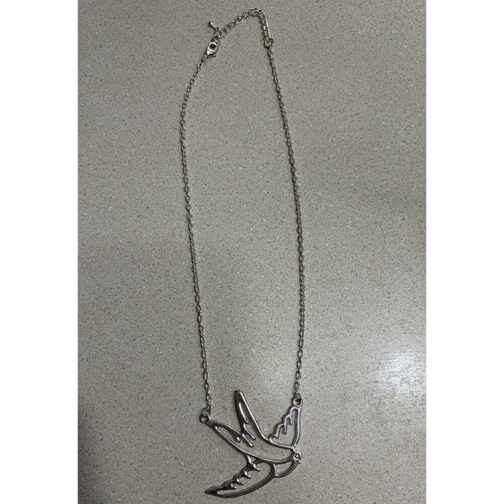 Freedom Bird Silver Necklace w/ 2 1/2” Bird